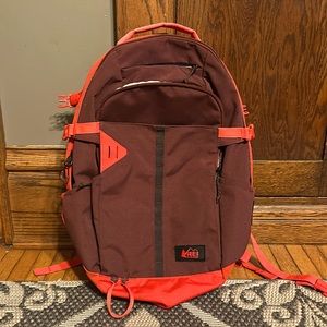 REI two-toned backpack with laptop compartment